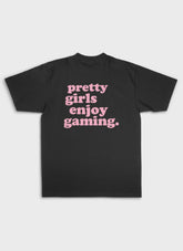 PRETTY GIRLS ENJOY GAMING - Backprint Pink | Heavy Premium Shirt